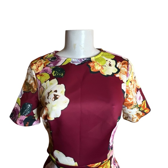 ASOS Sheath Dress Floral Short Sleeve Size 6 Floral Cottagecore Summer Coquette - Picture 2 of 7